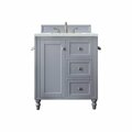 James Martin Vanities Copper Cove Encore 30in Single Vanity, Silver Gray w/ 3 CM Ethereal Noctis Quartz Top 301-V30-SL-3ENC